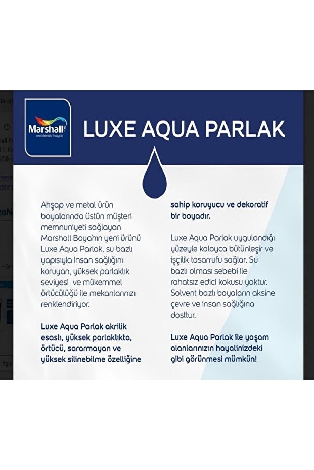 Aqua Luxe Su Bazlı Parlak Akrilik Esaslı Dekoratif Boya - Tütsü 1 Lt