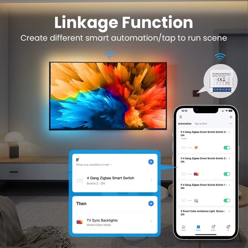Tuya 4ch Zigbee Anahtar 4 Kanal Zigbee Röle
