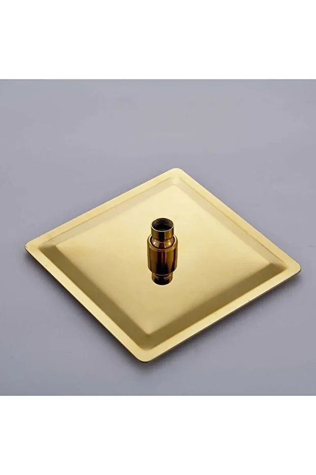 Tepe Duş Başlığı Kare Slim 304 Metal 25x25 Cm Altın Ktd102-g