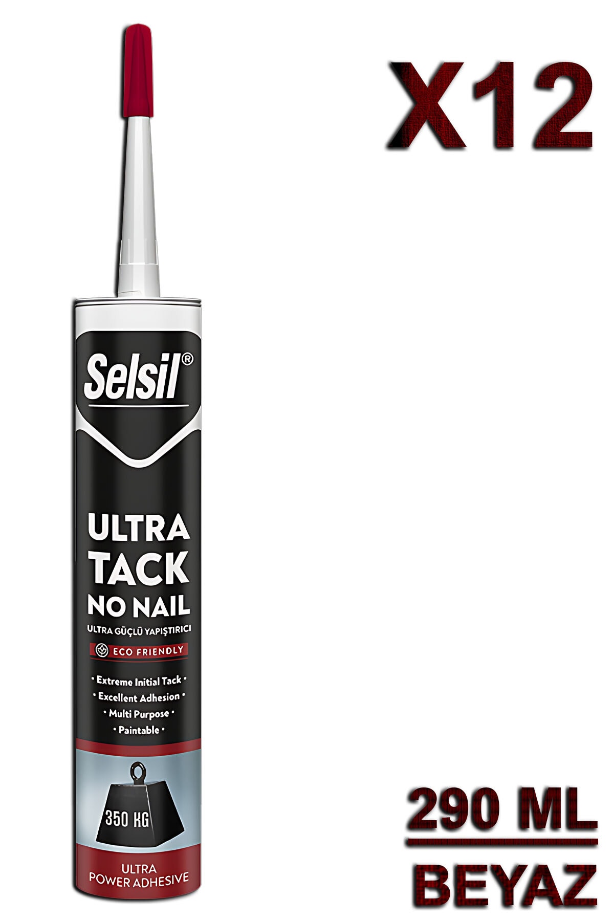 Ultra Tack Güçlü Montaj Yapıştırıcısı 290 ML Beyaz (12 Adet)