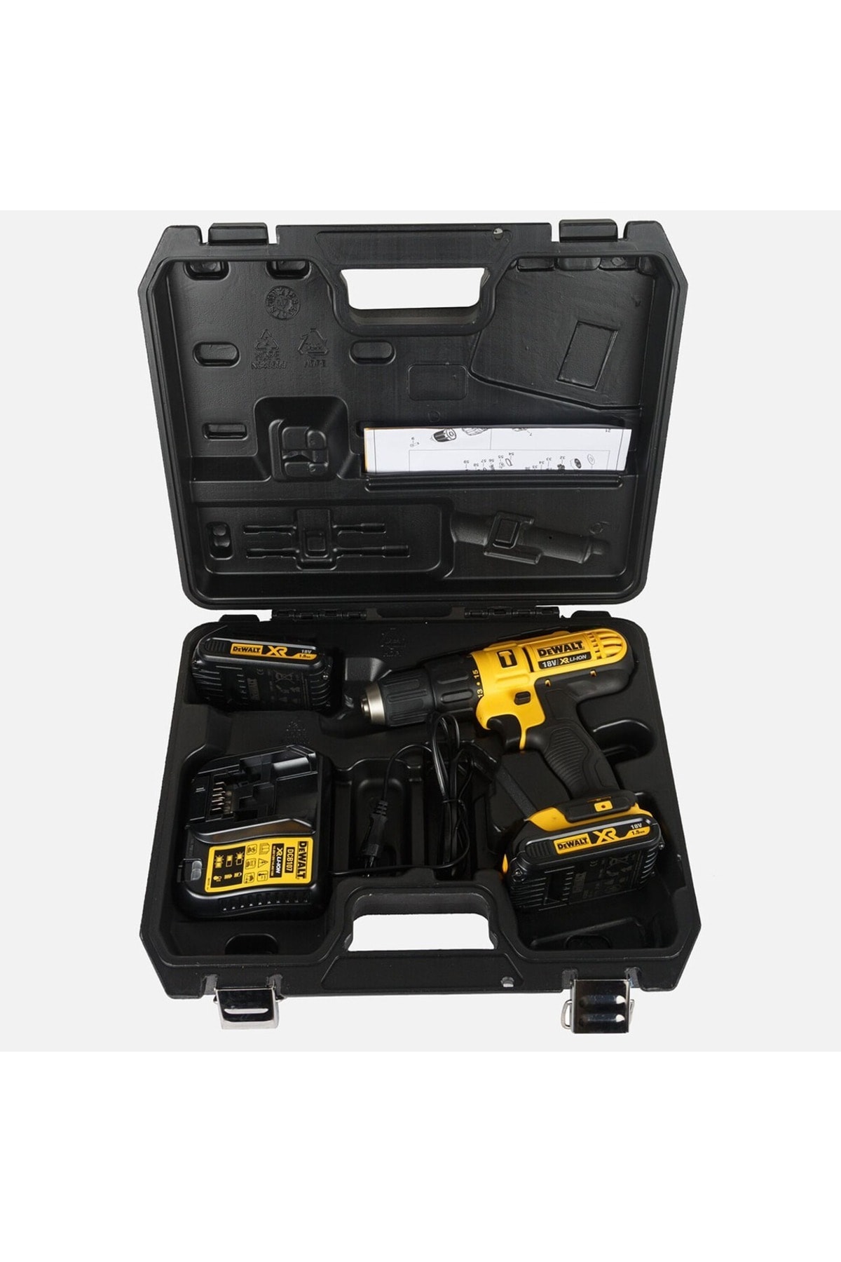 DEWALT DCD776S2-TR 18V 1.5 Ah Li-ion Şarjlı Darbeli Matkap Çift Akülü Vidalama