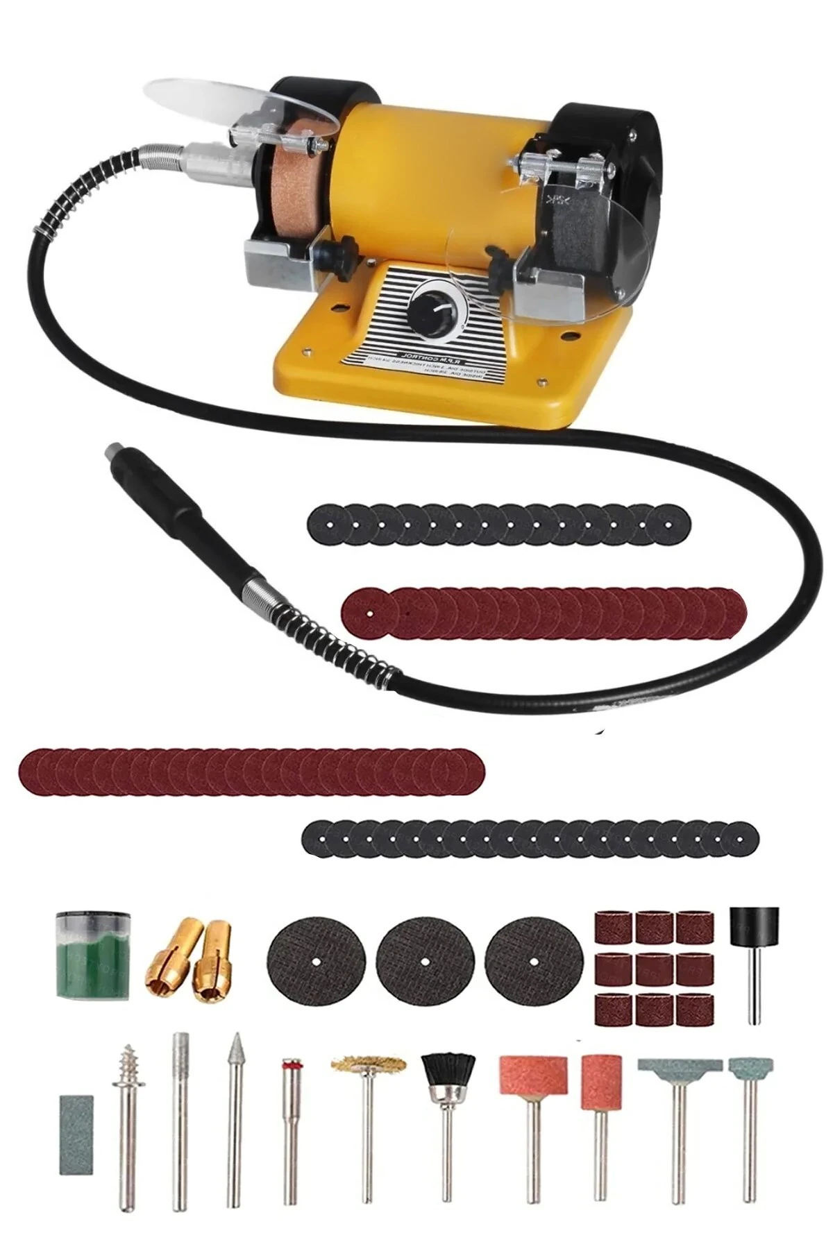 Pro Seri Mini Çok Fonksiyonlu  Zımpara Bileme Taş Motoru (105 Parça Gravür Seti Hediye)