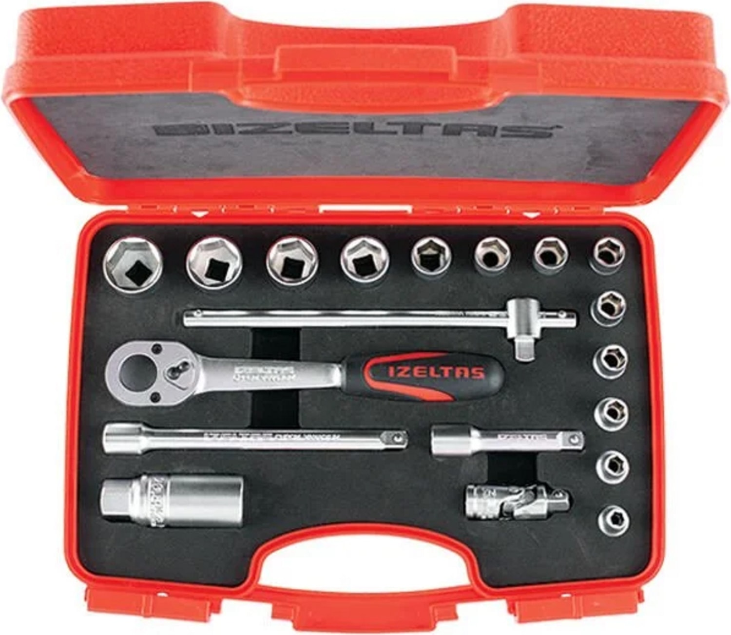 İZELTAŞ Altı Köşe Lokma Anahtar Takımı 3/8” 19 Parça 1110 00 6019