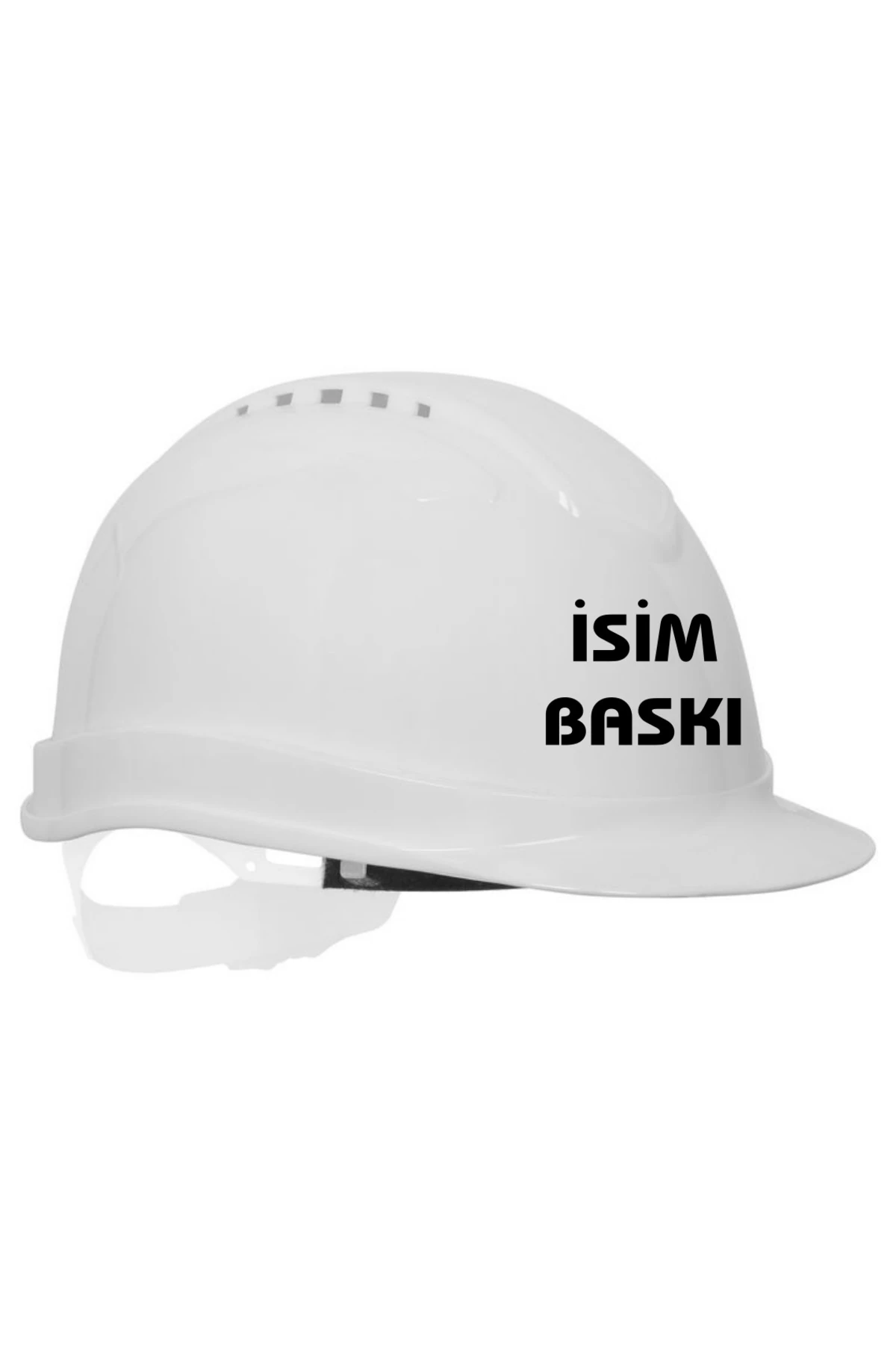 Essafe Baret İsme Özel Baskılı  Hava Delikli – Kulaklık Takılabilir Manuel Ayarlamalı Baret