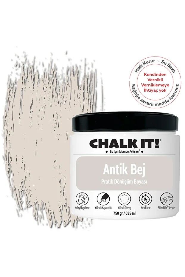 Chalk It Kendinden Vernikli Boya | Antik Bej