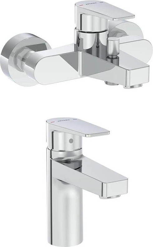 Flow Square Banyo Bataryası + Lavabo Bataryası Set