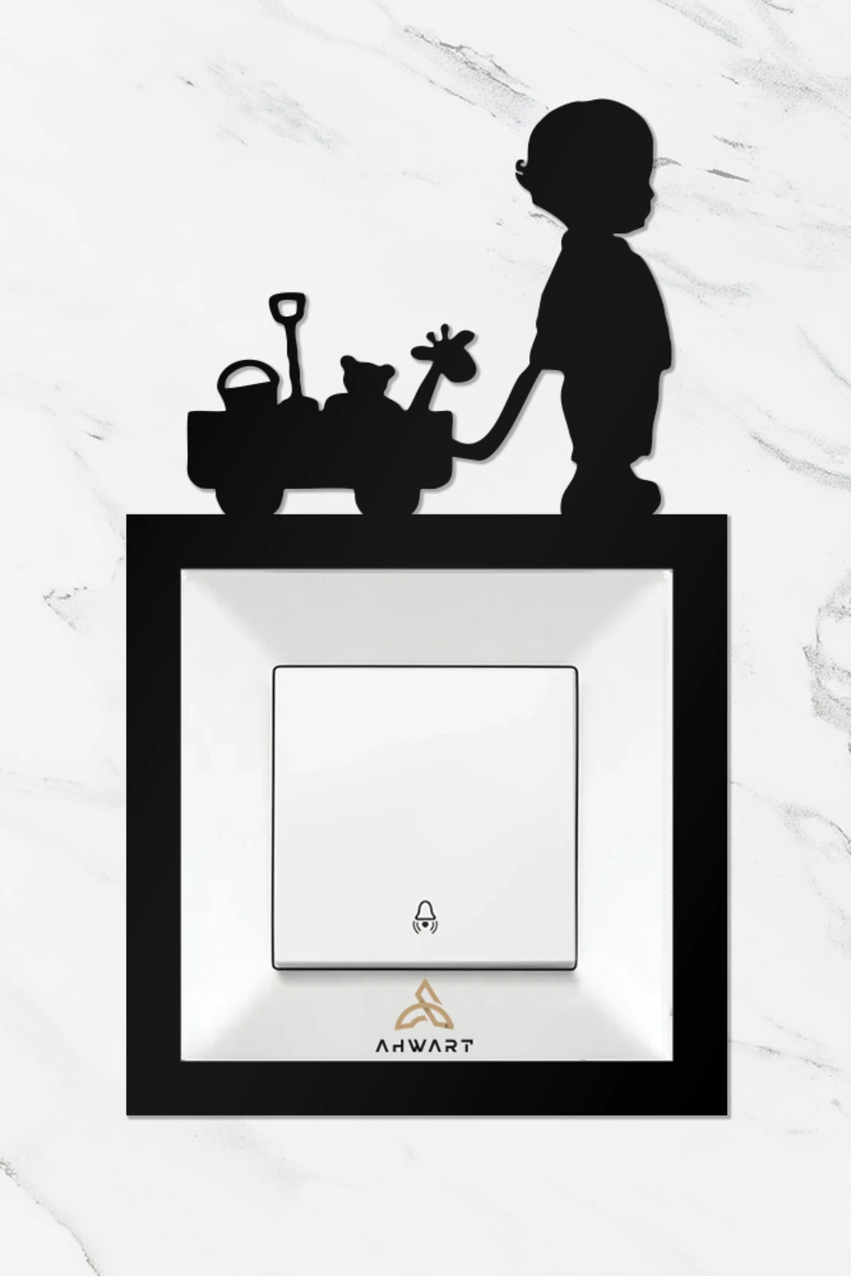 Erkek Çocuk Odası Ahşap Priz Çerçevesi, Dekoratif Priz ve Anahtar Çerçevesi