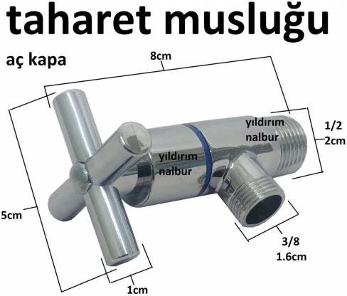Artı Aç Kapa 4 Kollu Krom Çevirveli Taharet Musluğu ( Lisinya ) Alithestereo