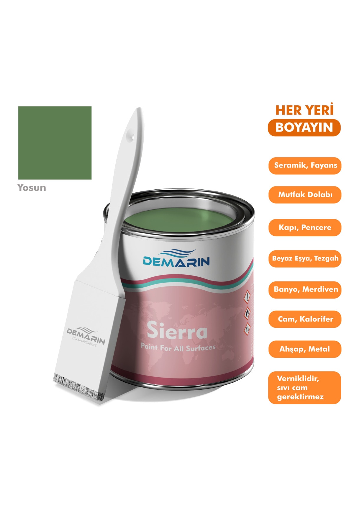 Sierra Tek Bileşen Fayans, Tezgah, Seramik, Mobilya, Zemin Boyası 1 Kg (DÖNÜŞÜM BOYASI)