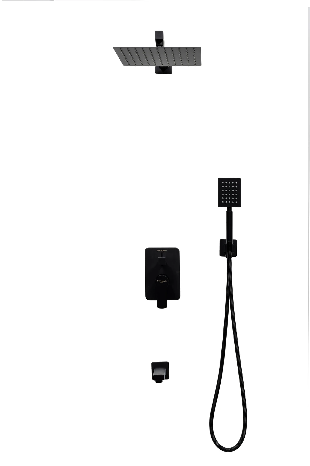 Ankastre Kare Duş Seti Siyah – Yağmur Başlıklı Duş Sistemi