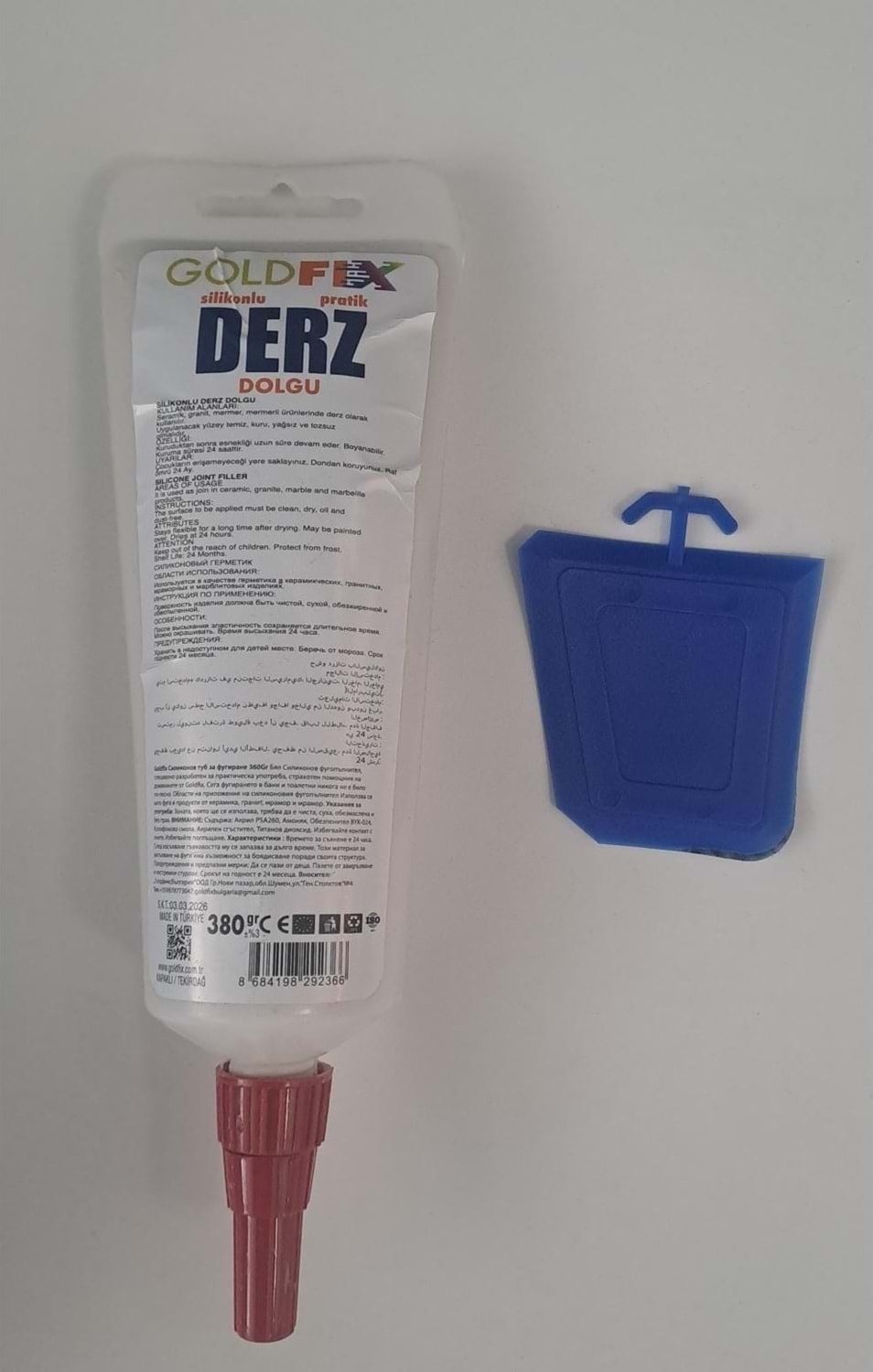 Derzmatik Gaga Uçlu Beyaz 380 gr - Hazır Silikonlu Derz Dolgu