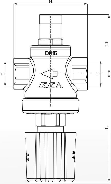 Eca 3/4" Su Basınç Düşürücü Valf Volan Ayarlı (Iç Vida x Iç Vida) 602111096