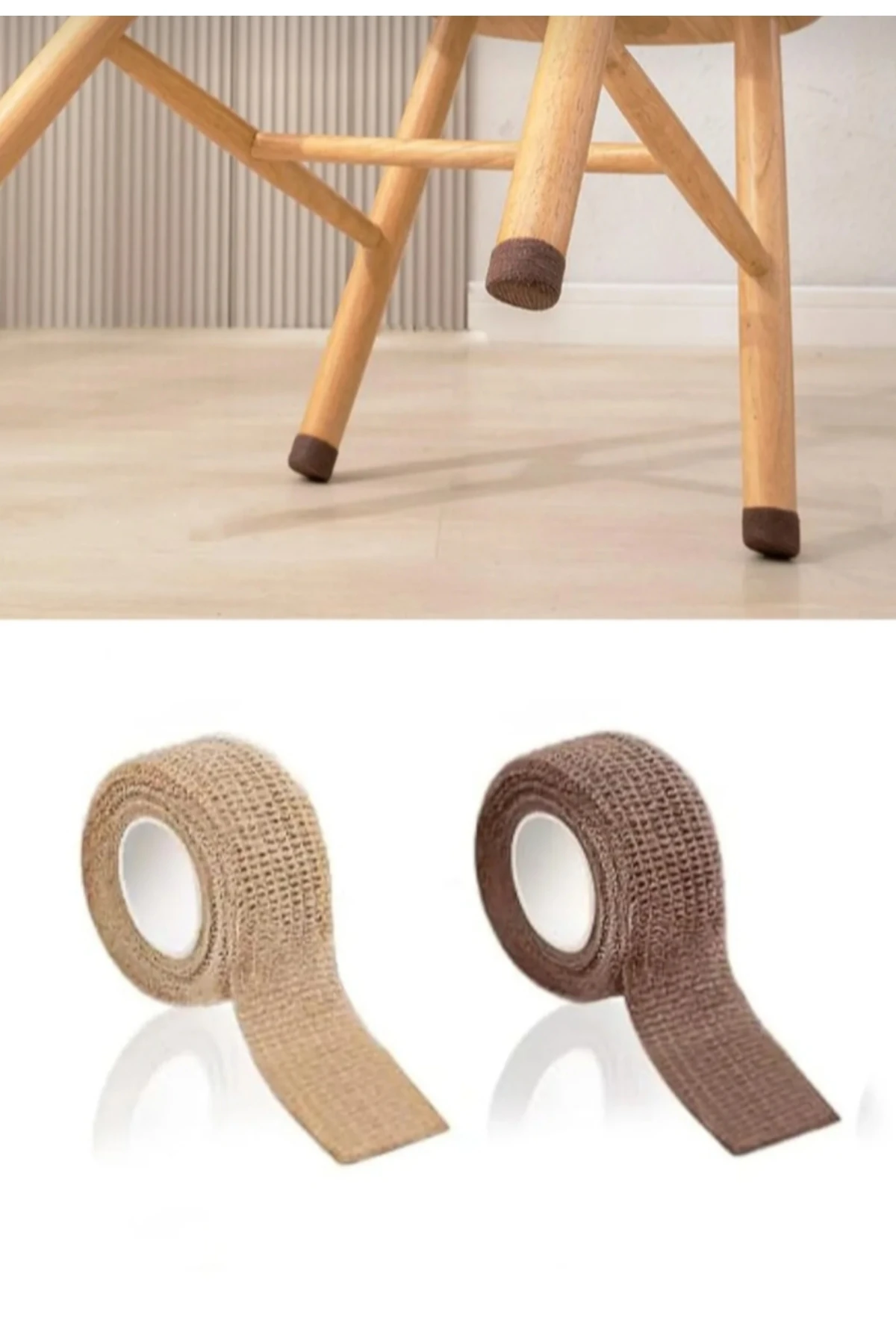 Sandalye Masa Bacak Koruyucu Bant Mobilya Zemin Koruyucu Ses Gürültü Engelleyici Keçe Bant (1 METRE)