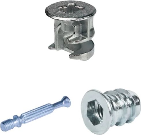 Minifix - 100 Takım 18 mm Ahşap Için Metal Dubelli Minifix