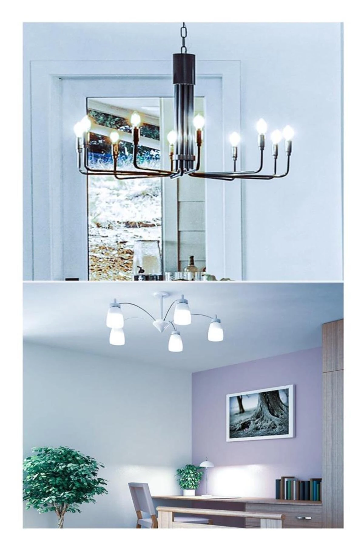 MUM AMPÜL (İNCE DUY) 6,5W (50W) Led Mum Ampul Beyaz 6500K - E14 10 Adet İnce Duylu Avize Ampul