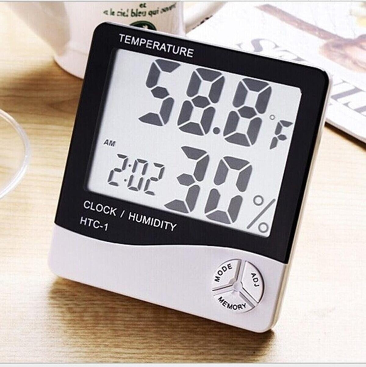 Termometre Isı Nem Saat Alarm Mini Dijital Termometre Nem Ölçer Oda Sıcaklığı Iç Mekan LCD