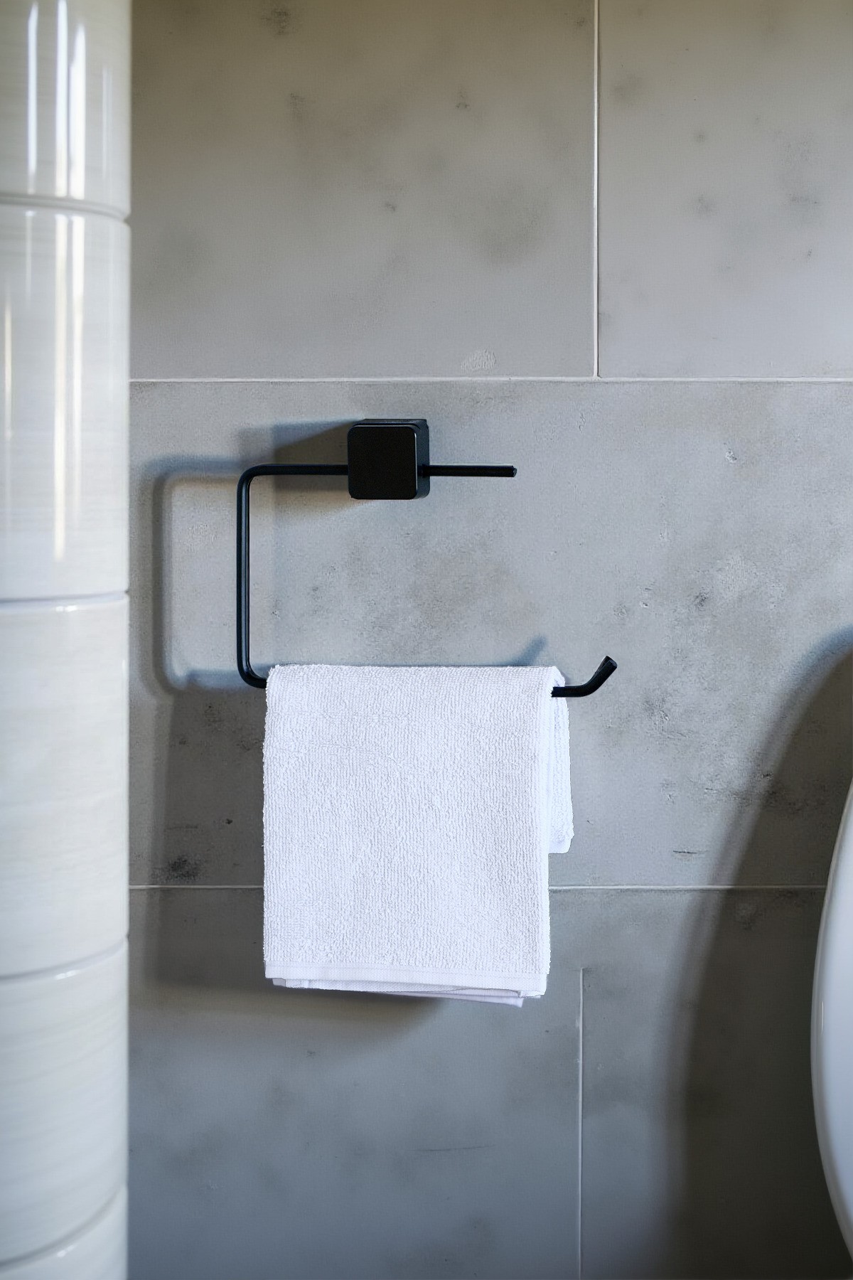 Ömür Boyu Paslanmaz Siyah Havluluk Banyo Askısı Banyo Havluluk Banyo Askısı Yapışkanlı Havluluk