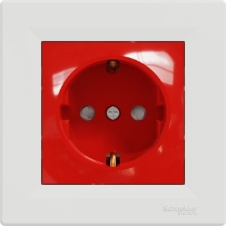 Schneider - Asfora Çocuk Korumalı Kırmızı Gövdeli Beyaz Çerçeveli – EPH2900521