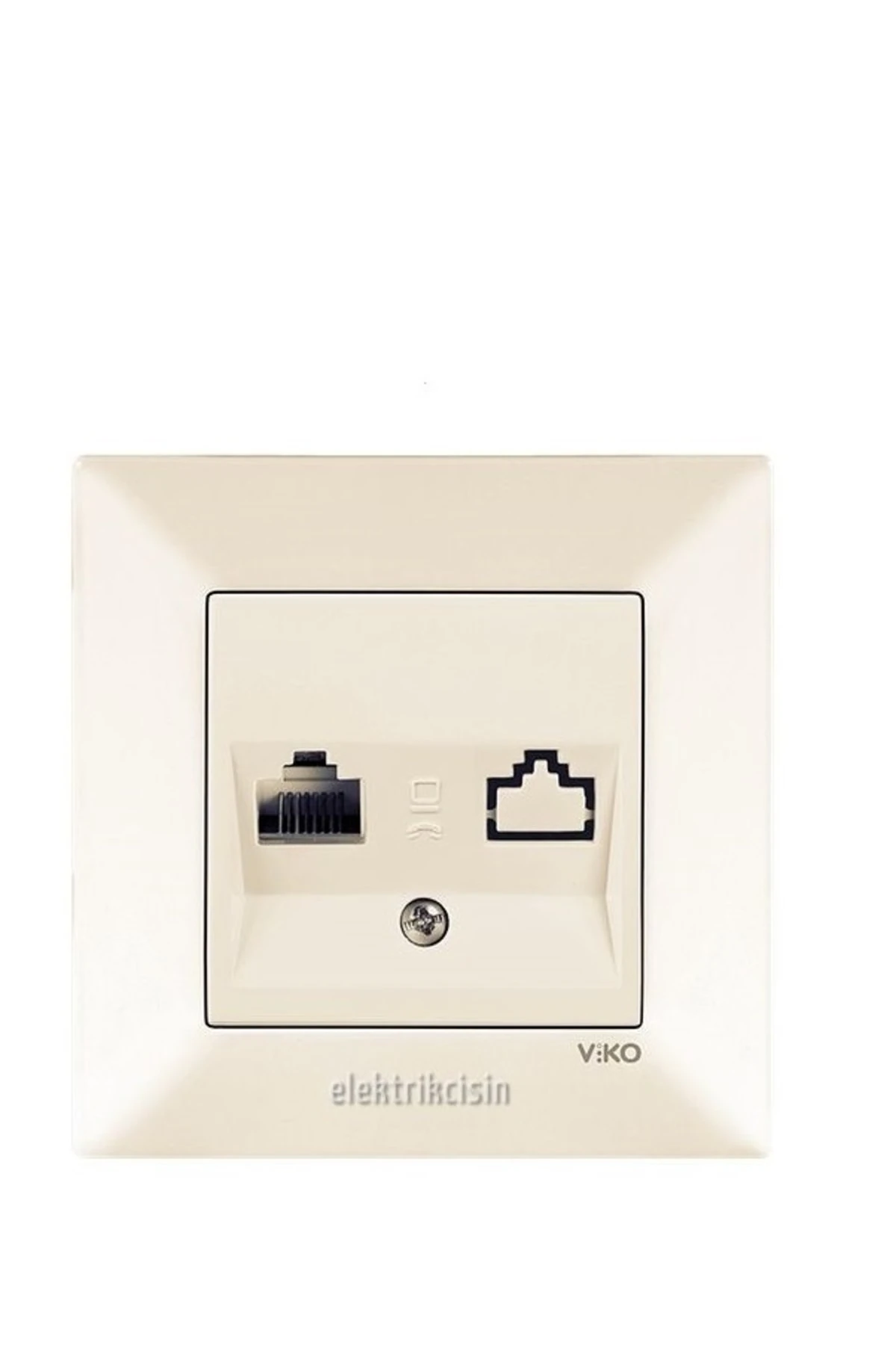 Meridian Krem Tekli Numaris Telefon Prizi (rj11) (çerçeve Dahil) 12 Adet