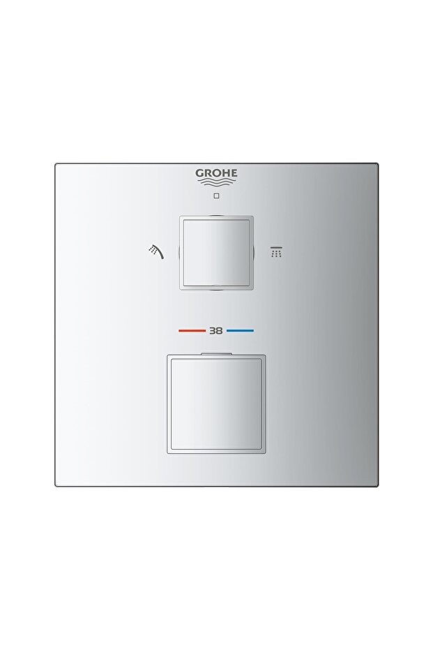 Grohtherm Cube Termostatik Banyo Duş Bataryası 2 çıkışlı divertörlü- 24154000