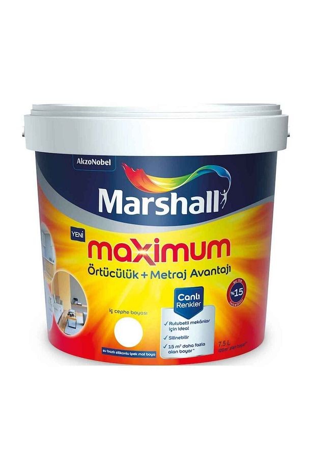 Maximum Silinebilir Duvar Boyası 15lt Kumbeji Damla Süper Tavan Boyası 17.5kg