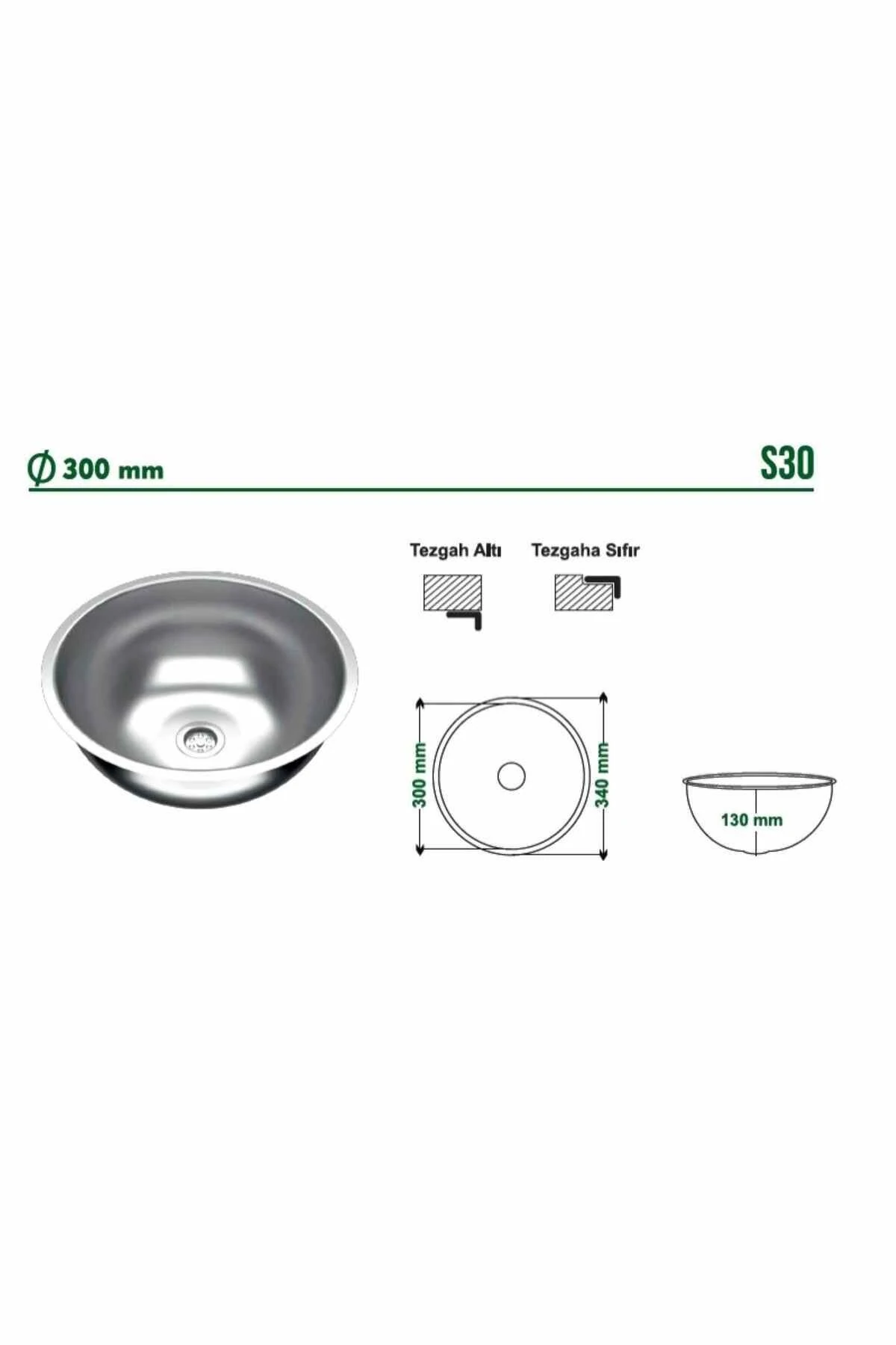 Yeni Paslanmaz Krom Evye 30x30 Karavan Eviye  Y-30 Eviye Sifon Dahildir