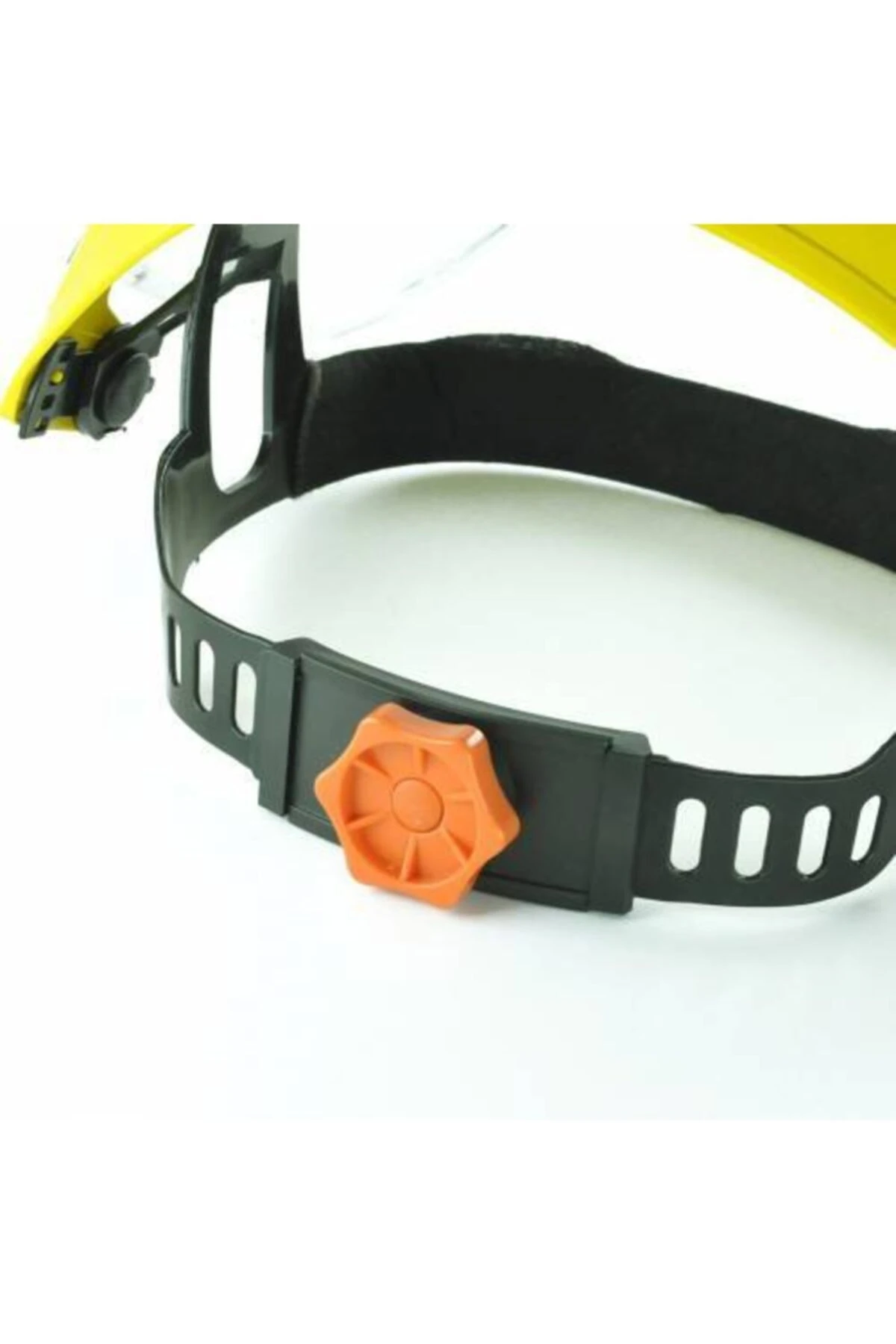 Sarı Siyah Şeffaf Ayarlanabilir Başlıklı Yüz Koruyucu Siperlik