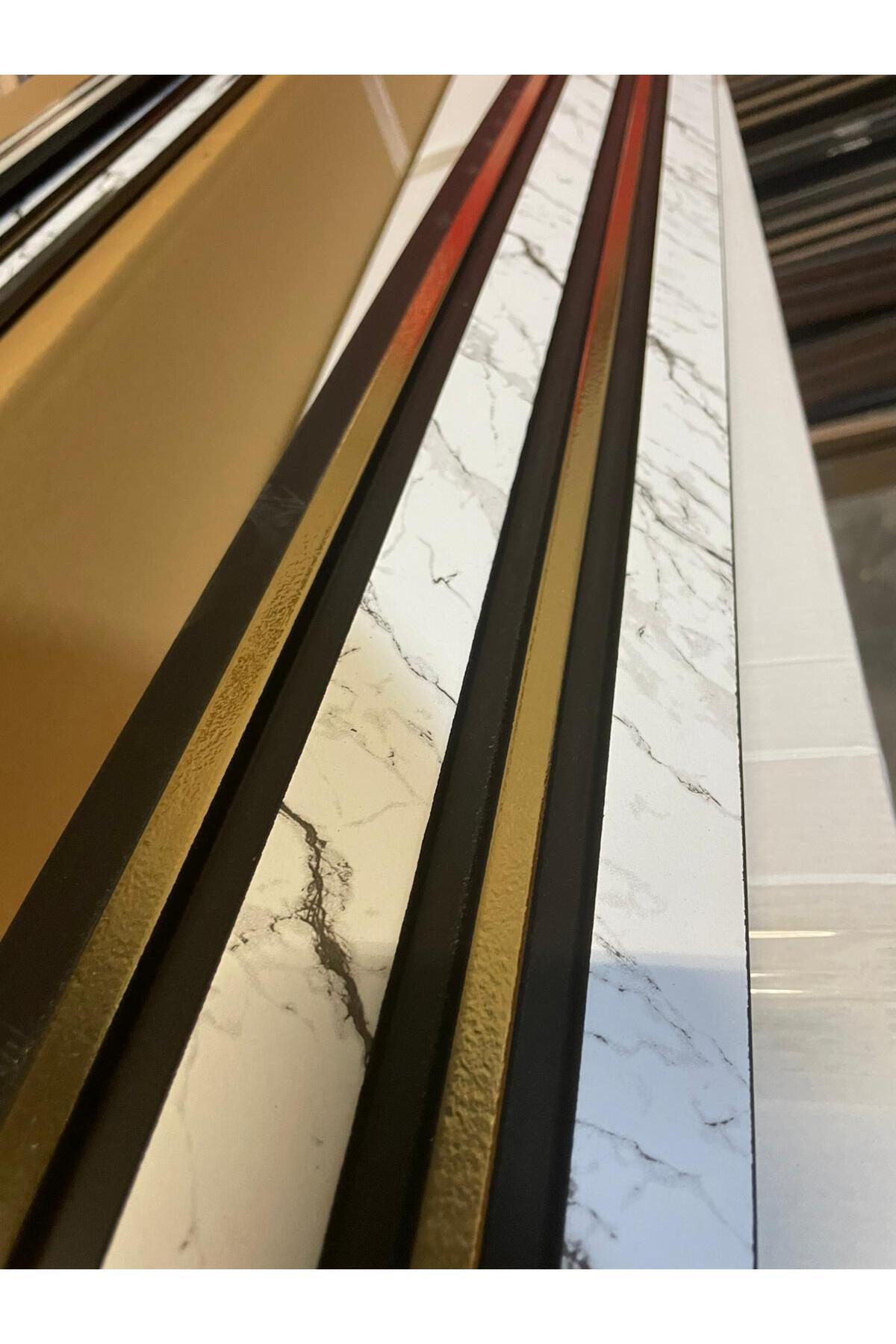Lambiri ( 5 Adet 12x280 Cm) Mermer Gold Model Ev, Ofis Pvc Duvar Paneli