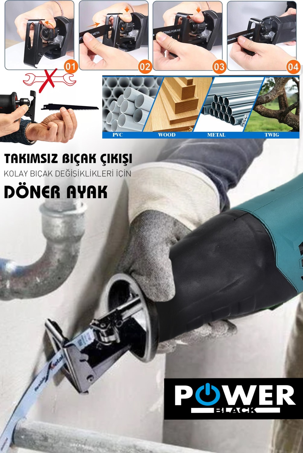 6 Kademe Devir Ayarli Bakir Sargili Kemik Kesme Tilki Kuyruğu Testere Makinesi Mavi