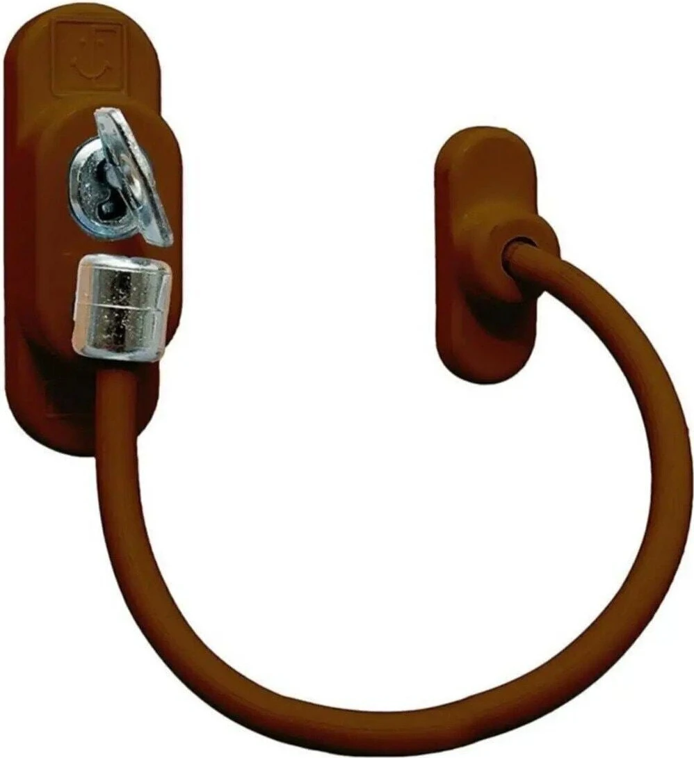 Çelik Halatlı Pvc A Meşe Kahverengi Pencere Emniyet Çocuk Kilidi