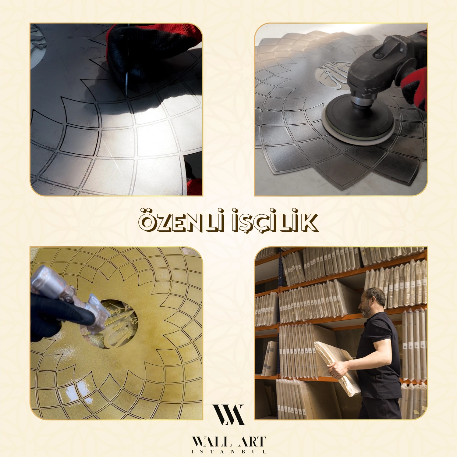 Ayetel Kürsi Metal Dini Duvar Tablosu - Altın Renk 46 x 59 cm - Ayet-el Kürsi - İslami Ev Dekorasyonu - WAM071