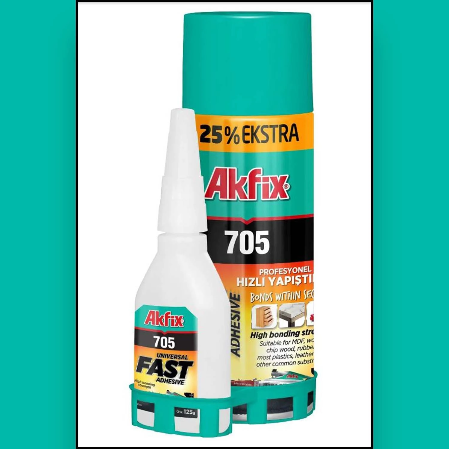 705 Hızlı Yapıştırıcı 200ml. + 50 Gr. Universal Spreyli Hızlı Yapıştırıcı