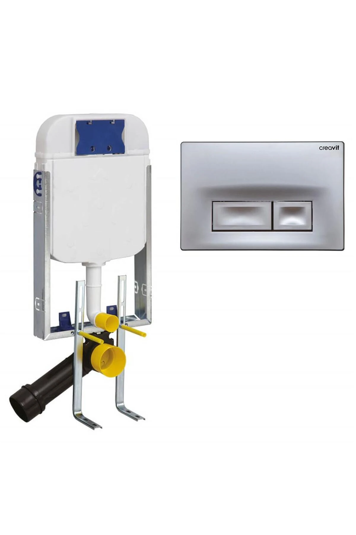 Gömme Rezervuar Asma Klozet İçin+Ore Mat Gri Kumanda Paneli