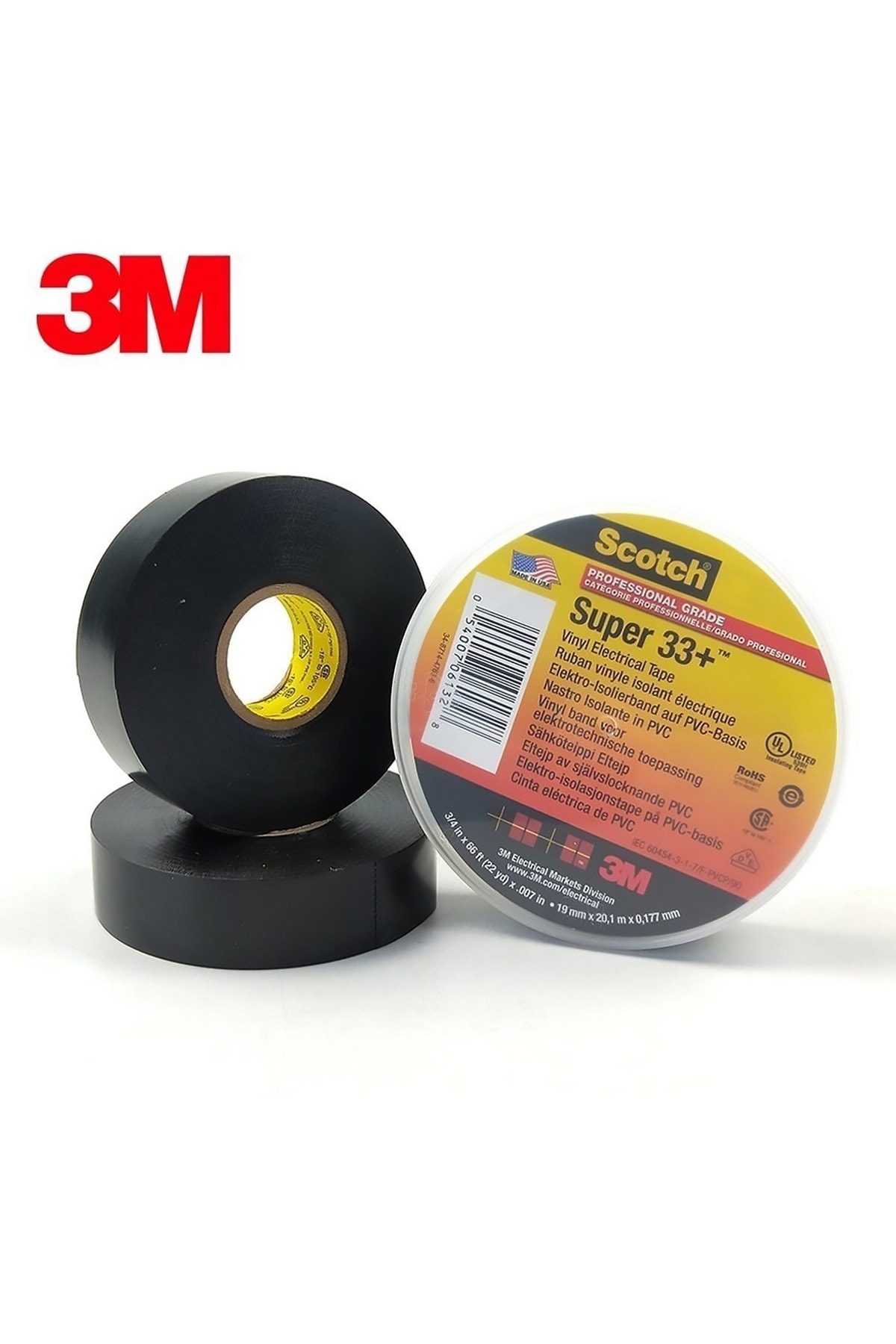 Scotch 33+ Elektrik İzolasyon Bandı 10 adet 19mm x 20mt