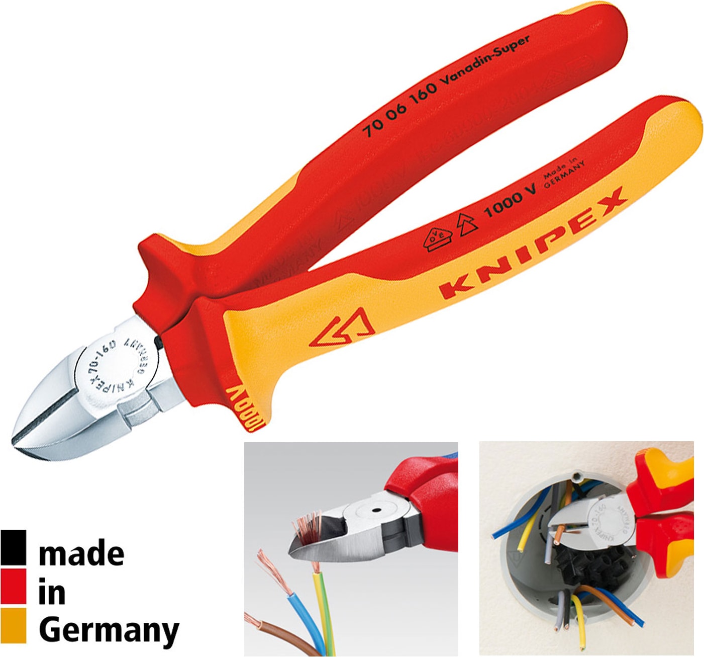 Knıpex 70 06 160 Elektrikçi Yan Keski 160mm