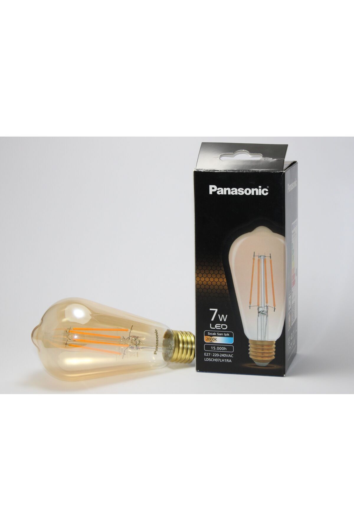 E27 Filaman Rustik Büyük Boy Ampül 630lm 2000k Gold Sıcak Sarı Işık 14*6.4 Cm