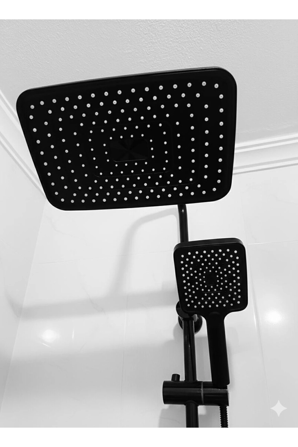 Luna Premium Siyah Yağmurlama Robot Tepe Duş Seti