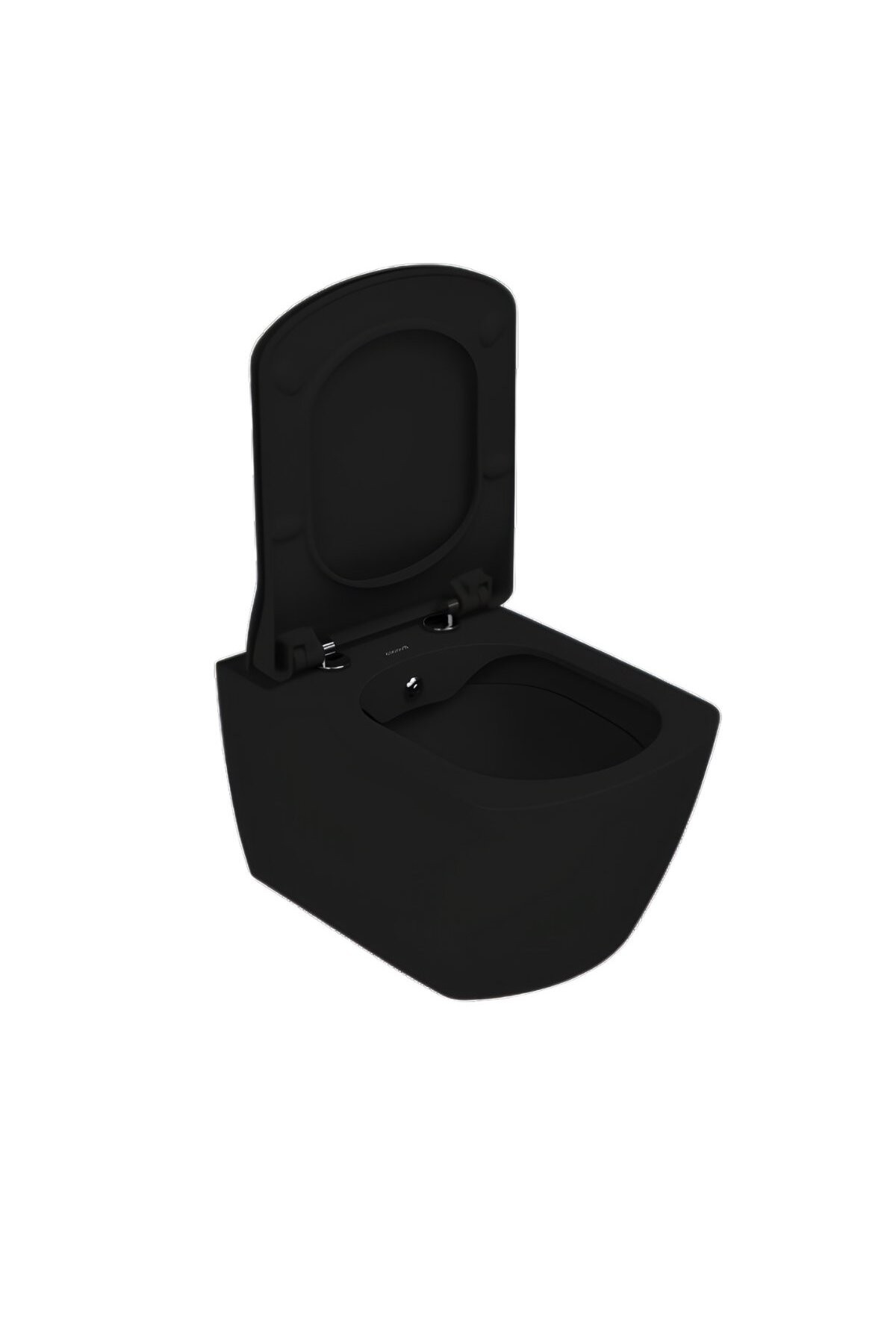 Elegant Kömür Karası Kanalsız Asma Klozet EG321, Elegant Duroplast Yavaş Kapak