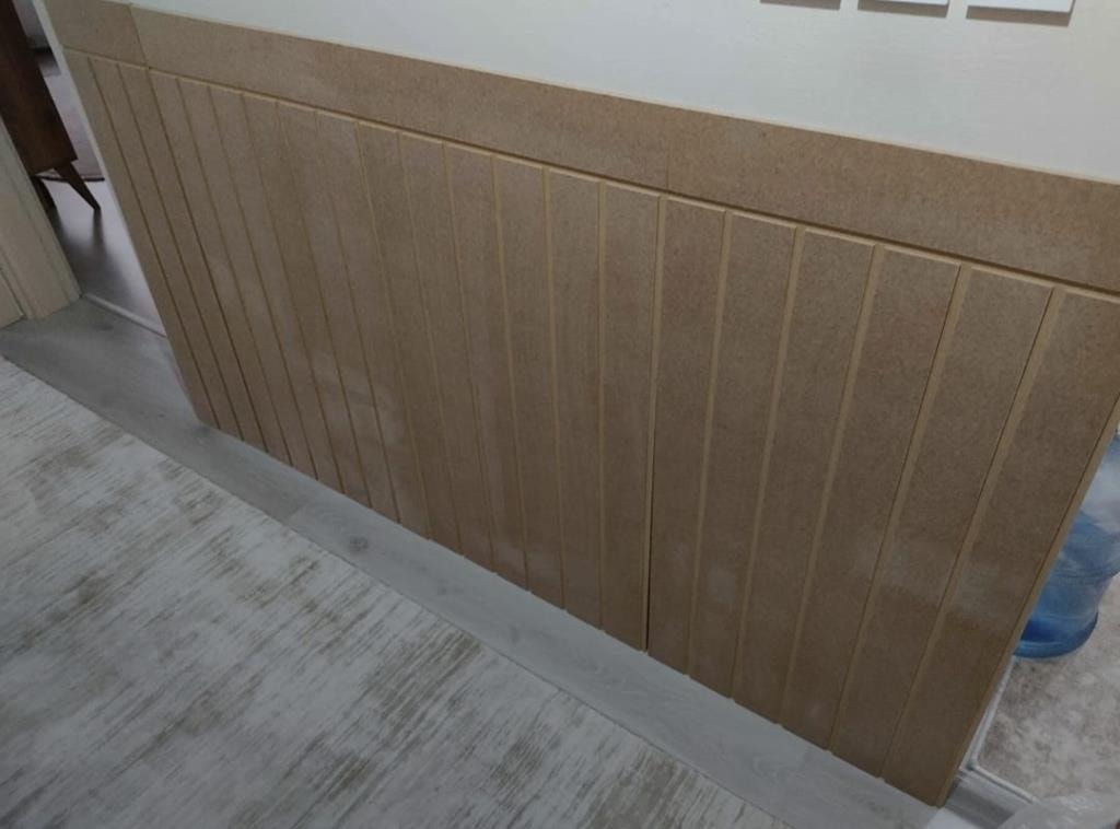 45X102 (1 Adet) Dekoratif, Duvar Çıtası Ham Ahşap Duvar Paneli, Boyanabilir, Ham, Mdf Panel