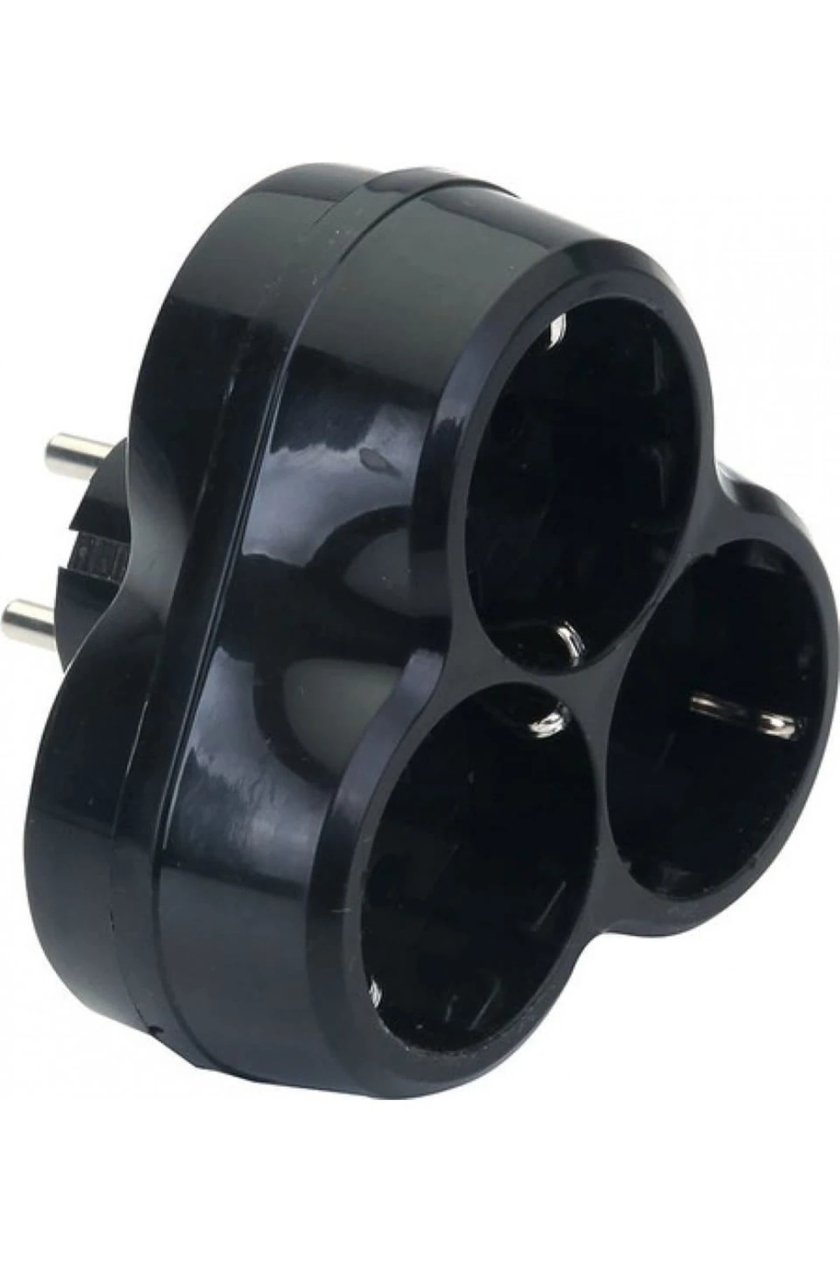 Üçlü Yonca Golyat Fiş Priz Siyah