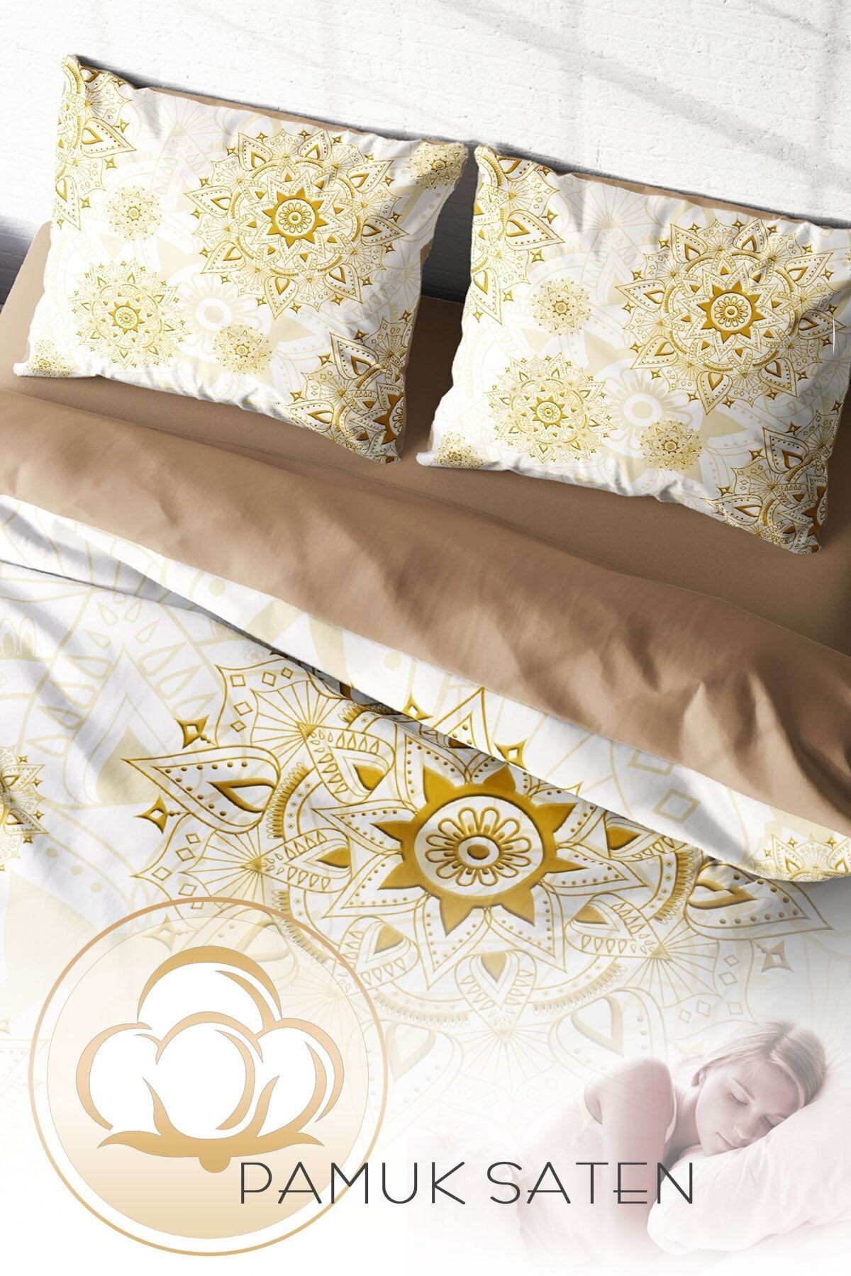 Kıng Sıze Gold Luxury 3d Çift Kişilik Nevresim Takımı 220x240cm