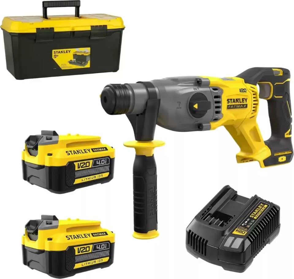 Fatmax SFMCH900 V20 Şarjlı Kırıcı-Delici Matkap Seti (2x 4.0AH Akü, Şarj Cihazı ve Çanta)