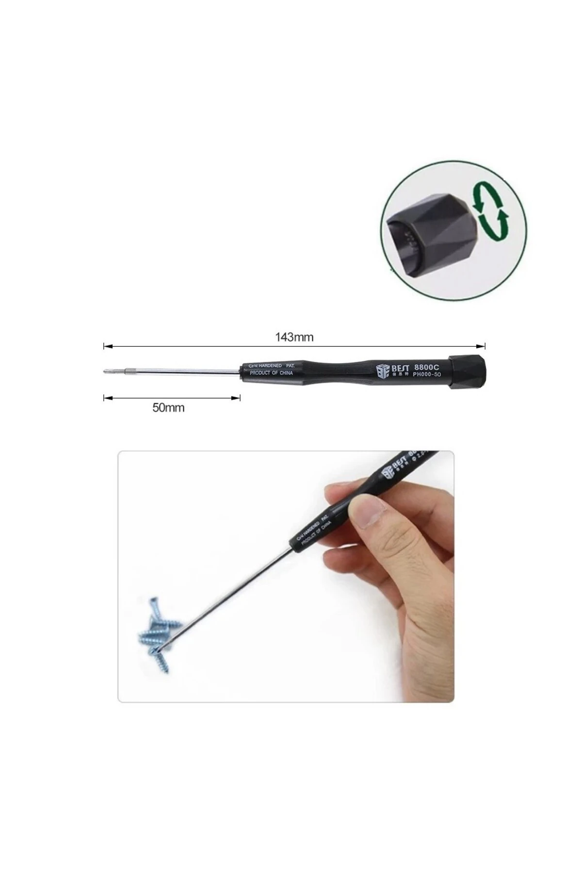 8800c PH000-50 Yıldız Uçlu Manyetik Tornavida