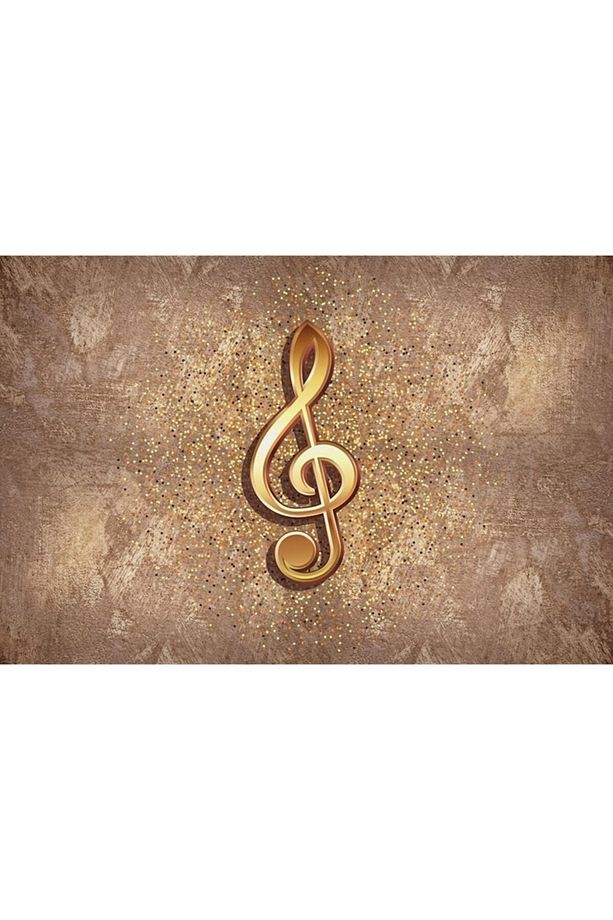 Kahverengi Gold Müzik Notalı Duvar Kağıdı