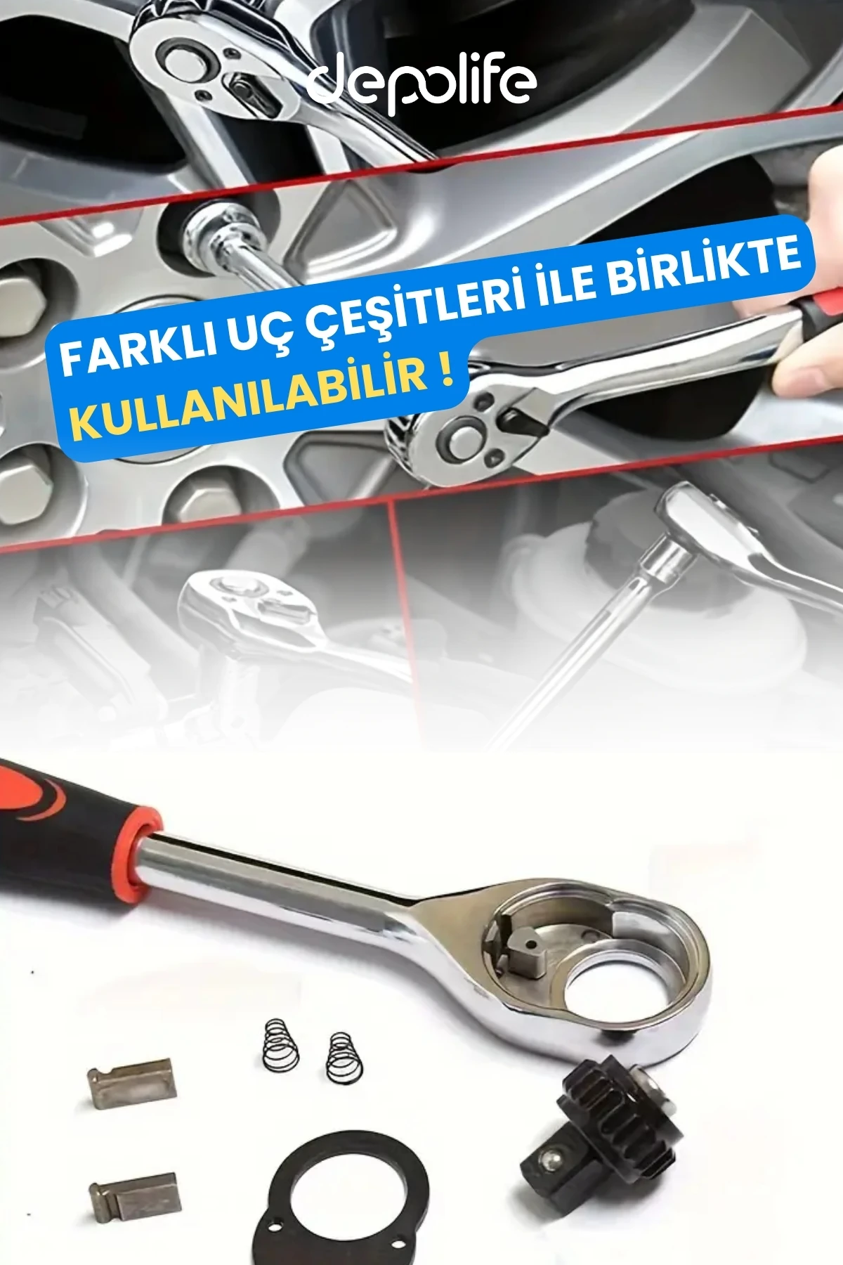 Lokma Kolu 1/4 Lokma Ahtarı Sökme Takma En Küçük Boy Cırcır Kolu