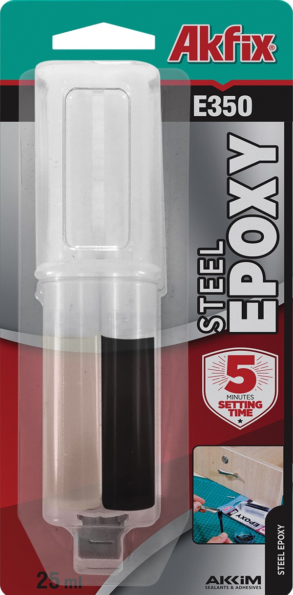 E350 Epoksi Çelik Yapıştırıcı Şırınga 25 ML
