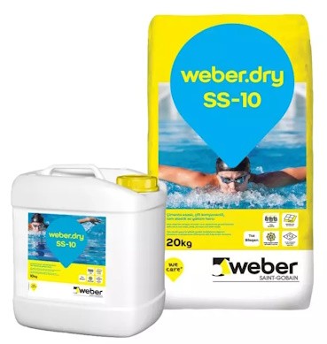 Weber Dry SS-10 Çimento Esaslı Çift Komponentli Tam Elastik Su Yalıtım Harcı 30 kg set