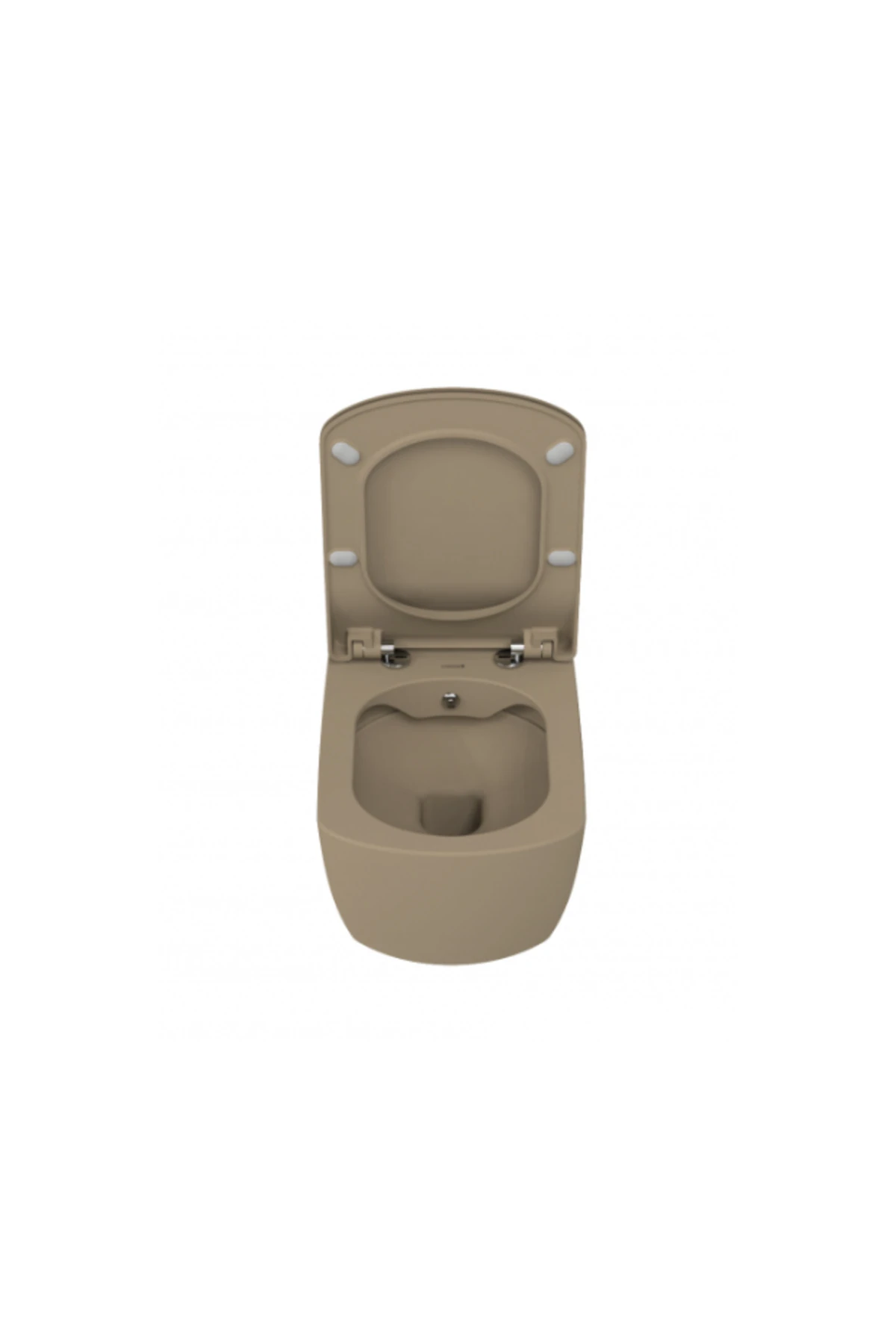 EG321 Elegant Kanalsız Duroplast Yavaş Kapanan Klozet Kapaklı Mat Cappucino Set