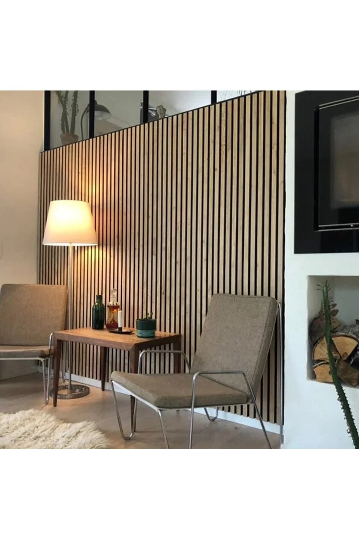 Mod14 60x245 Cm Ceviz Rengi Akustik Ahşap Duvar Paneli