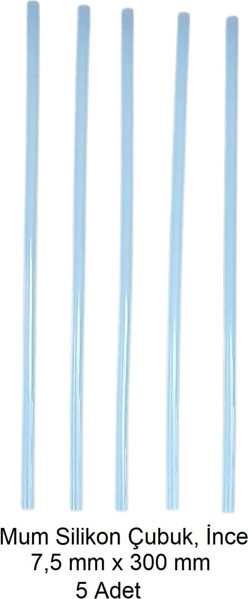 Silikon Mum Çubuk, Ince 7,5 x 300 mm (5 Adet)